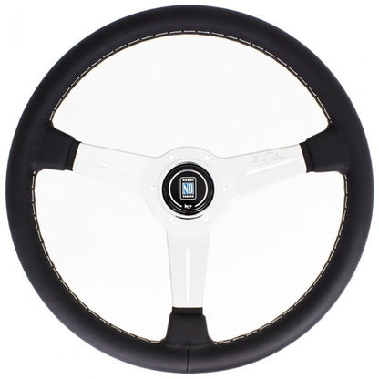 Nardi Classic Leather Steering Wheel 360mm with Grey Stitching and Satin Spokes