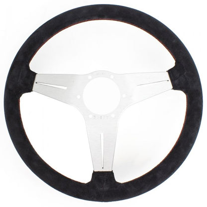 Nardi Deep Corn Suede Steering Wheel 350mm with Red Stitching and Satin Spokes