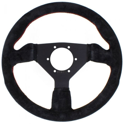 Personal Neo Grinta Suede Steering Wheel 330mm with Red Stitching and Black Spokes