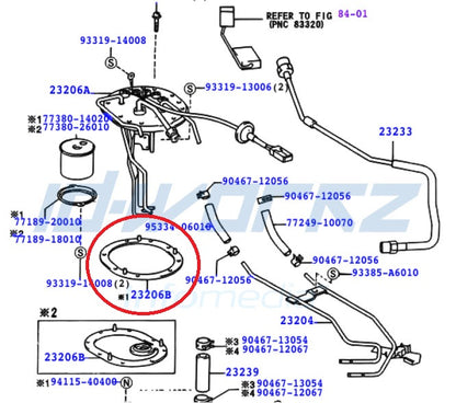 Fuel Tank Gasket - Toyota Starlet GT Turbo EP82