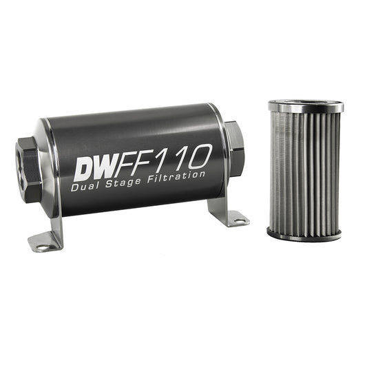 DeatschWerks In-Line Fuel Filter Element & Housing Kit SS 10Micron