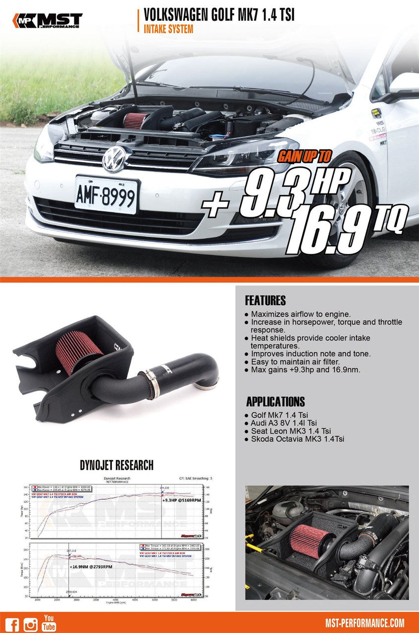 MST Performance Intake & Inlet - VW Golf Mk7 1.2 1.4 TSI