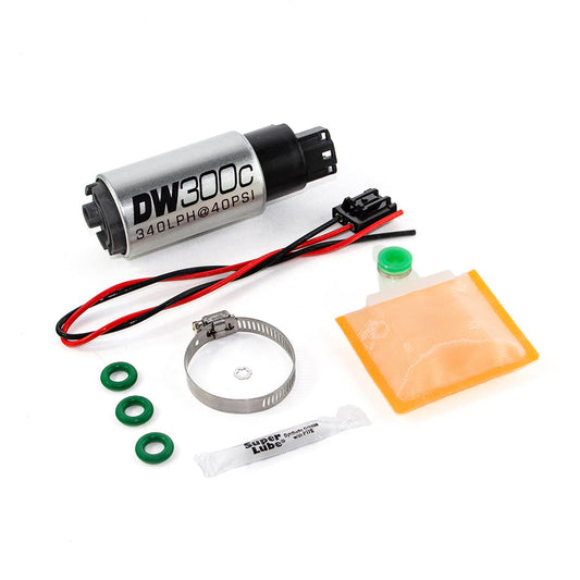 DeatschWerks DW300C Series 340LPH Compact Fuel Pump (In-Tank) Without Mounting Clips w/ Install Kit for Ford Focus MK2 RS