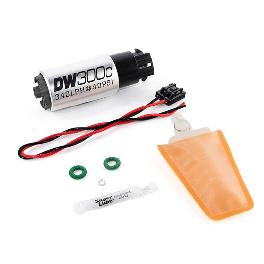DeatschWerks DW300C Series 340LPH Compact Fuel Pump w/ Mounting Clip w/Install kit for Lotus Elise/Exige (04+)