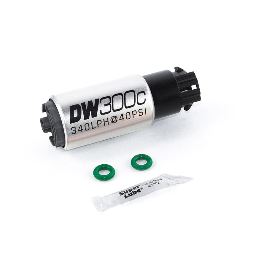 DeatschWerks DW300C Series 340LPH compact fuel pump w/ Mounting Clips & Install Kit for R35 GTR (09-21) Two Required