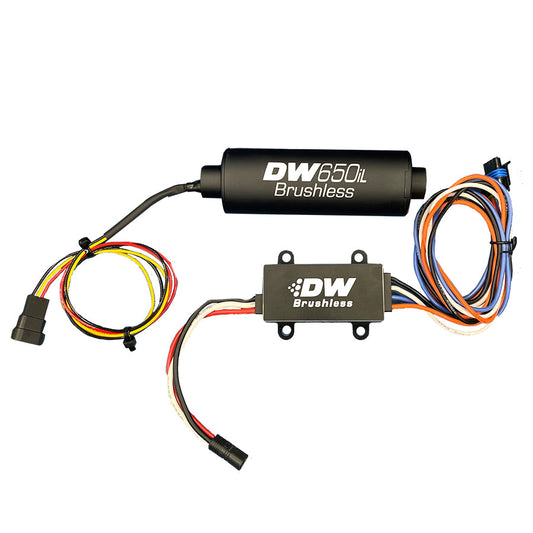 DeatschWerks650il 650LPH Brushless In-Line Fuel Pump with Single/Two-Speed Controller