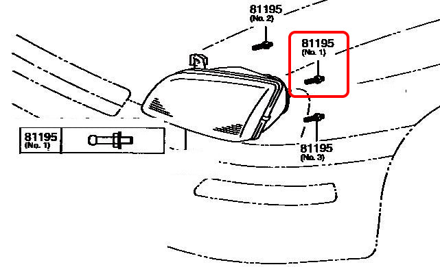 Headlight Adjuster Screw - Toyota Starlet Glanza EP91