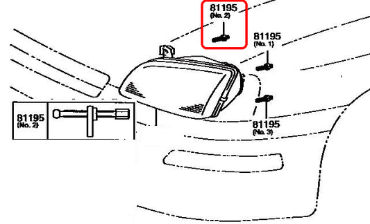 Headlight Inner Adjuster - Toyota Starlet Glanza EP91