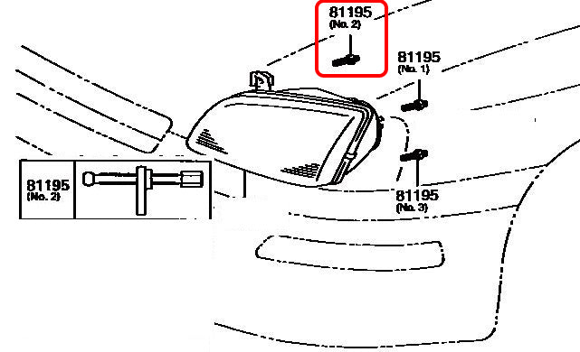 Headlight Inner Adjuster - Toyota Starlet Glanza EP91