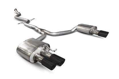 Scorpion Non-Res Cat Back Exhaust (Black Quad Pipes) - Audi A5 B8 2.0 (12-16)