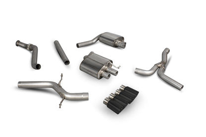 Scorpion Non-Res Cat Back Exhaust (Black Quad Pipes) - Audi A5 B8 2.0 (12-16)