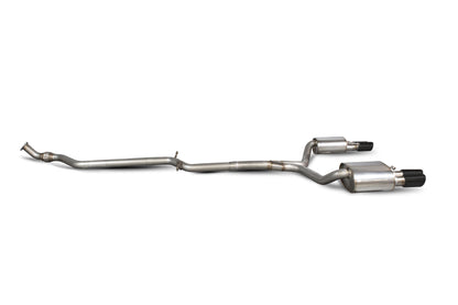 Scorpion Non-Res Cat Back Exhaust (Black Quad Pipes) - Audi A5 B8 2.0 (12-16)