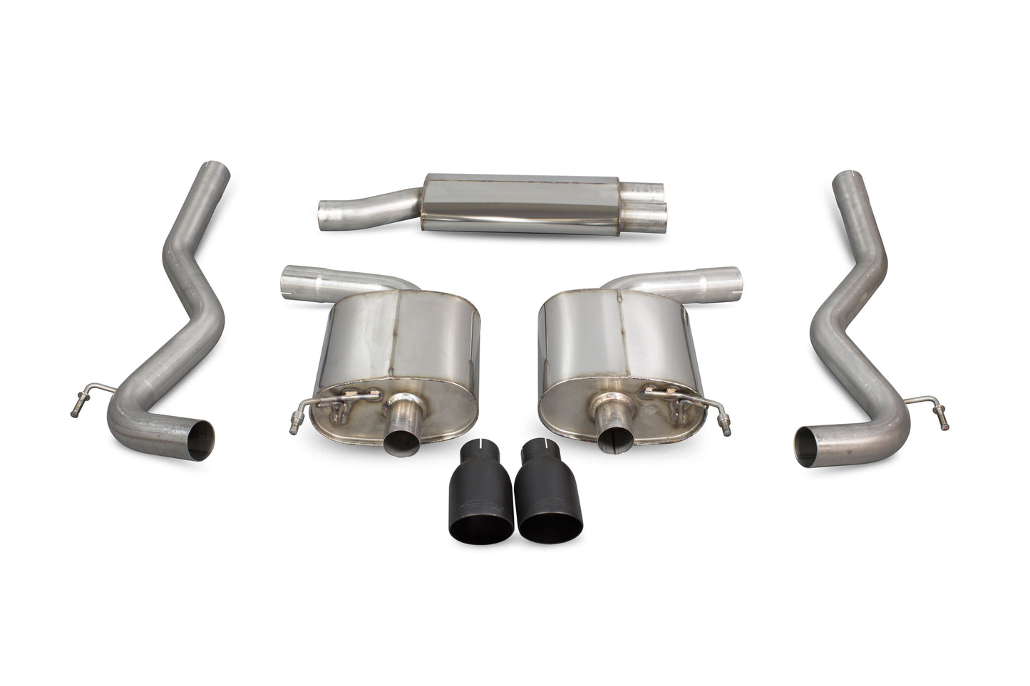 Scorpion Resonated Cat Back Exhaust (Black) - Ford Mustang 2.3T (15-18)