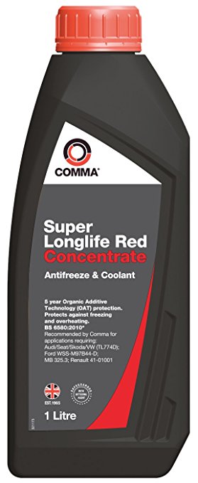 Comma Super Longlife Red Antifreeze & Coolant - Concentrate (1L)