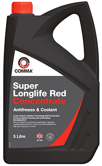 Comma Super Longlife Red Antifreeze & Coolant - Concentrate (5L)
