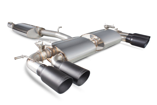 Scorpion Resonated CatBack Exhaust +Valves Black Daytona - VW Golf Mk7 R 14-16