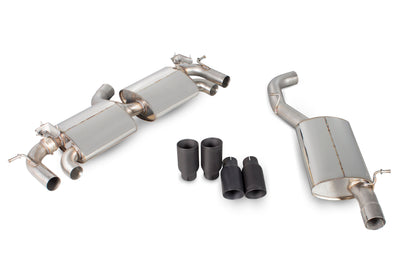 Scorpion Resonated CatBack Exhaust +Valves Black Daytona - VW Golf Mk7 R 14-16