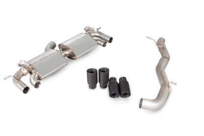 Scorpion Non-Res Cat Back Exhaust w/Valves Black Daytona - VW Golf Mk7 R 14-16