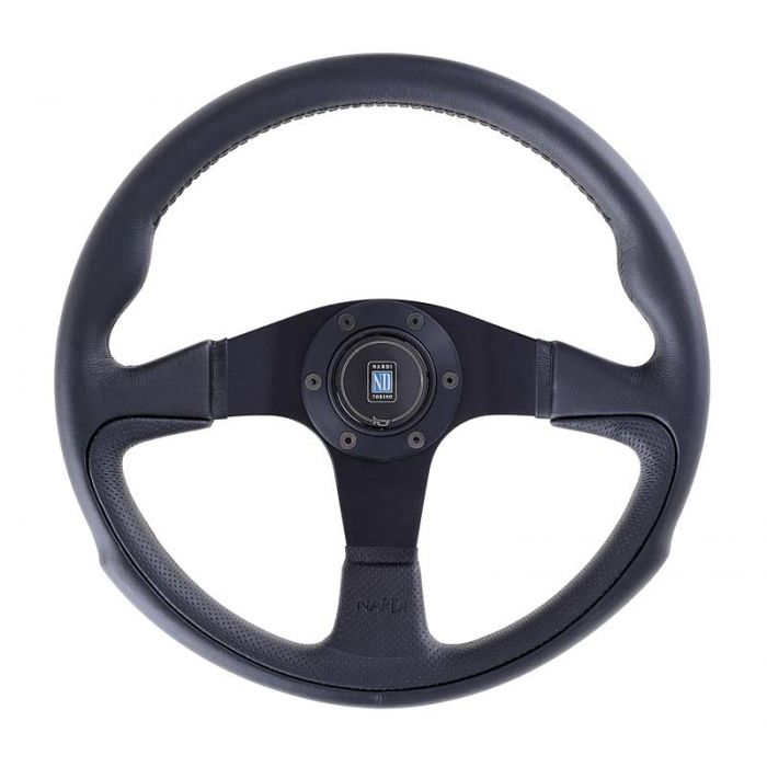 Nardi Challenge Leather Steering Wheel 350mm with Black Spokes