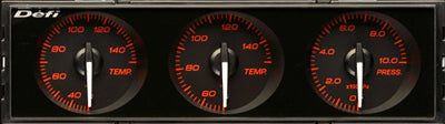 Defi RH Car DIN Gauge Set RHD (Red with White Pointer)