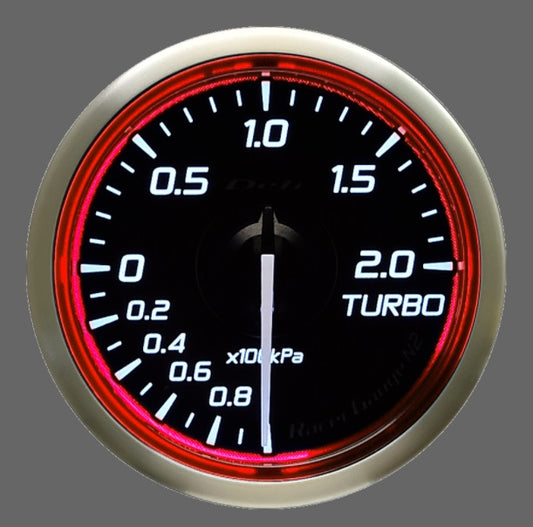 Defi DF Racer N2 52mm Turbo 200 Boost Gauge (Red)