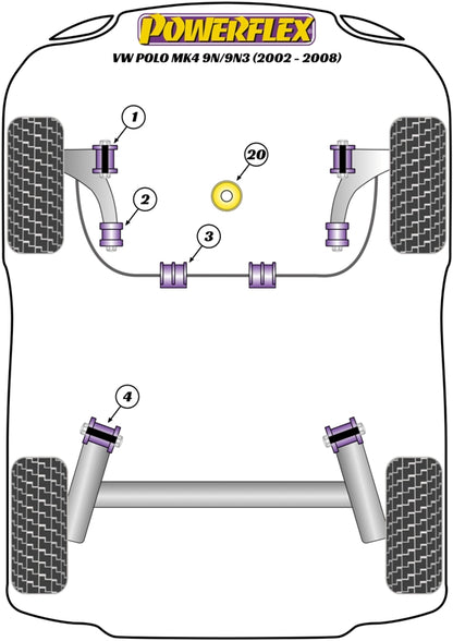 Powerflex Front Anti Roll Bar Bush for Volkswagen Polo 9N/9N3 (02-08)