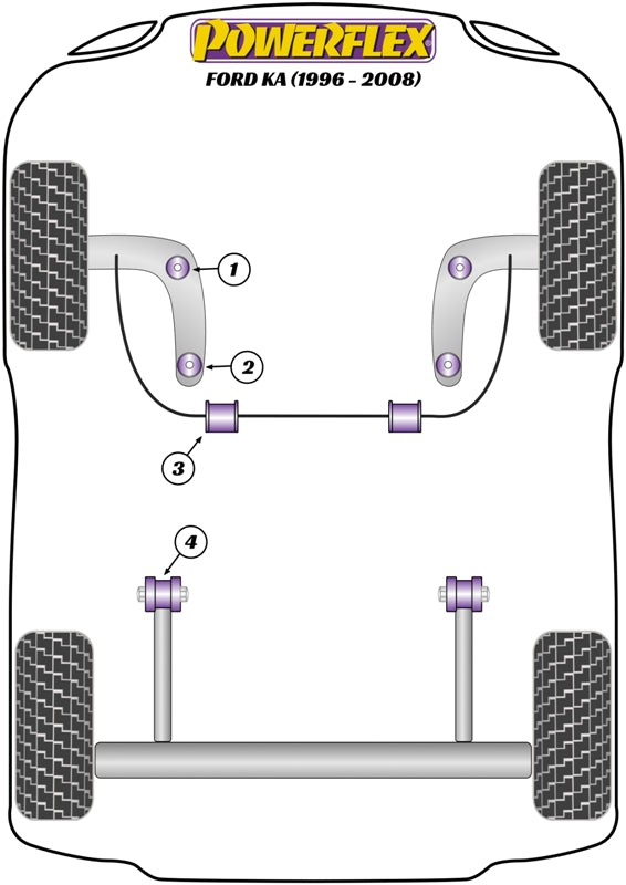 Powerflex Black Rear Beam Mounting Bush for Ford KA (96-08)