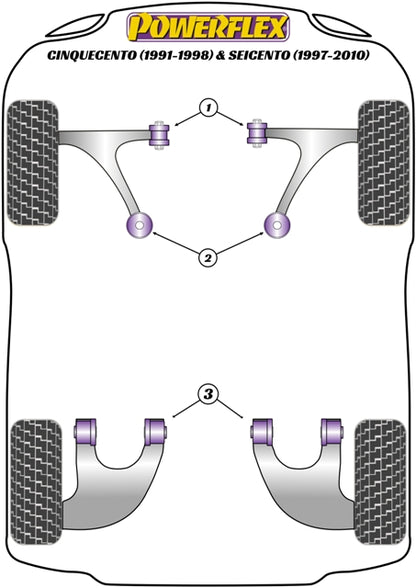 Powerflex Rear Trailing Arm Bush for Fiat Cinquecento & Seicento