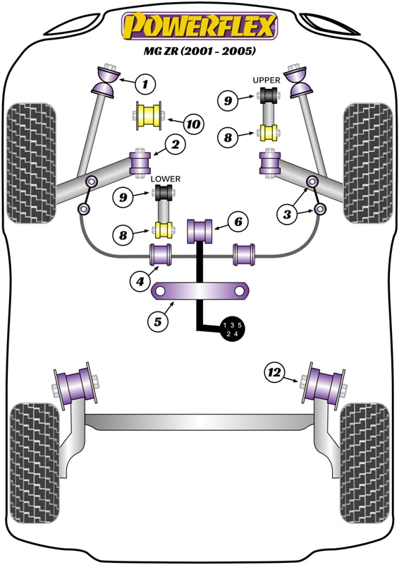 Powerflex Black Brake Reaction Bar Mount for MG ZR (01-05)