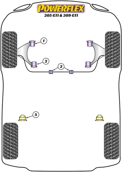 Powerflex Rear Bump Stop for Peugeot 205 GTI