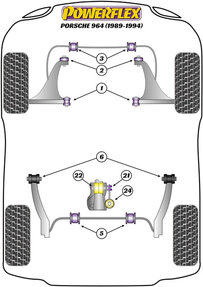 Powerflex Heritage Rear Trailing Arm Front Bush for Porsche 964 (89-94)