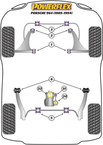 Powerflex Rear Anti Roll Bar Bush for Porsche 964 (89-94)