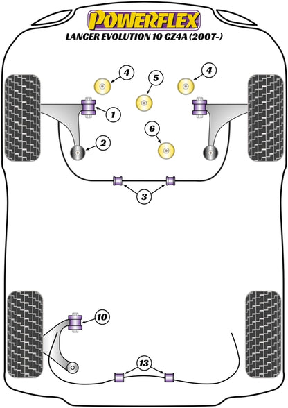 Powerflex Front Lower Diff Mount (Road Use) for Mitsubishi Lancer Evo 10