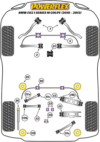 Powerflex Shift Arm Front Bush Oval for BMW 3 Series E90 E91 E92 E93 (05-13)