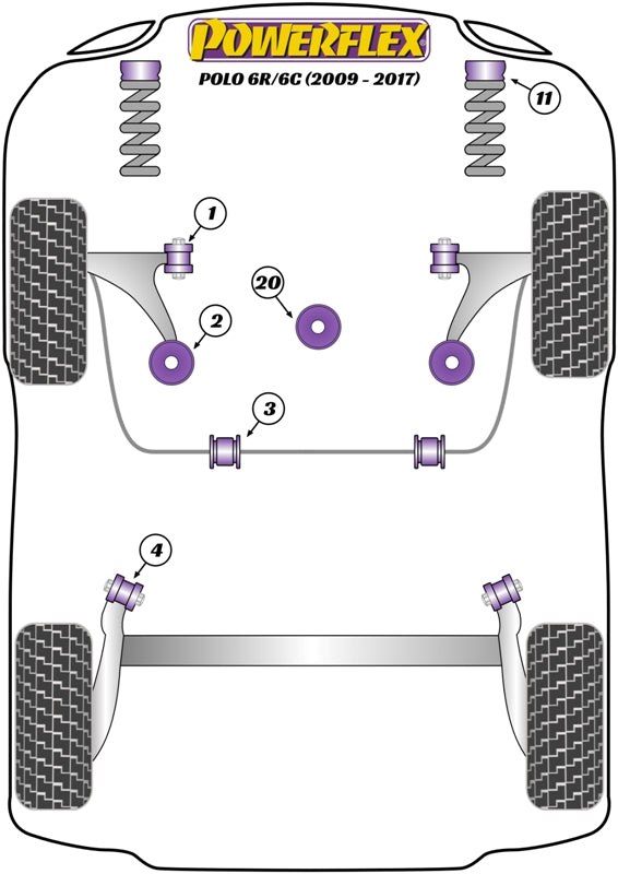 Powerflex Front Anti Roll Bar Bush for Volkswagen Polo 6R/6C (09-17)