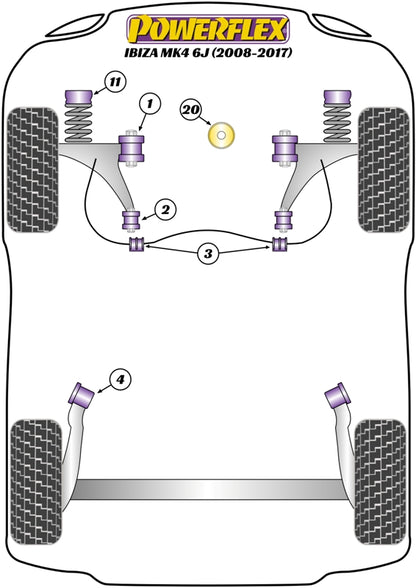 Powerflex Lower Engine Mount Large Bush for Seat Ibiza Mk4 6J (08-17)