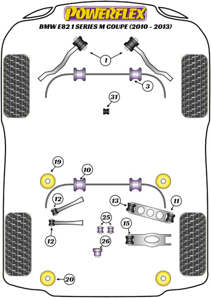 Powerflex Black Gear Shift Arm Front Bush (Oval) for BMW E82 1M (10-12)