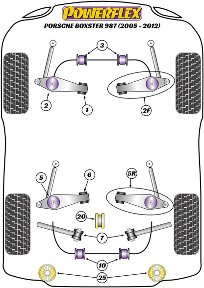 Powerflex Control Arm Inner Caster Bush for Porsche Boxster/Cayman 987 (05-12)