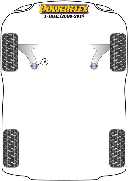 Powerflex Black Front Wishbone Rear Bush for Nissan X-Trail (08-11)