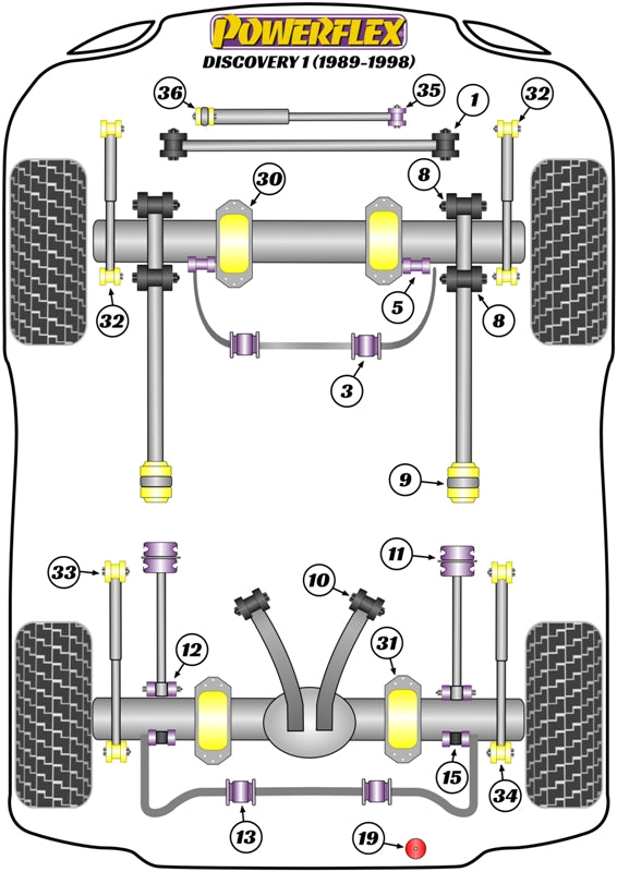 Powerflex Heritage Lowered Front Bump Stop for Land Rover Discovery 1 (89-98)