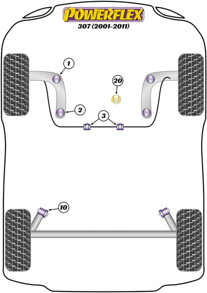 Powerflex Exhaust Mount Bush for Peugeot 307