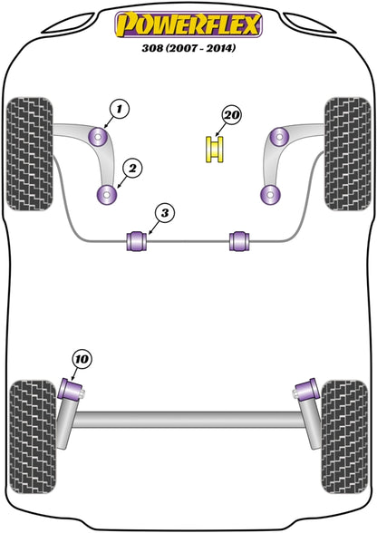 Powerflex Front Arm Front Bush for Peugeot 308
