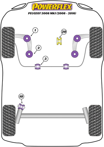 Powerflex Front Anti Roll Bar Bush for Peugeot 3008 Mk1 (08-16)