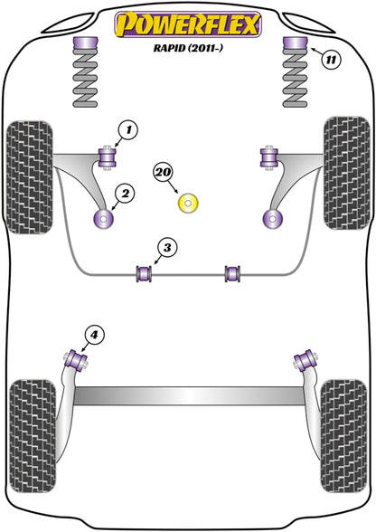 Powerflex Rear Beam Mounting Bush for Skoda Rapid