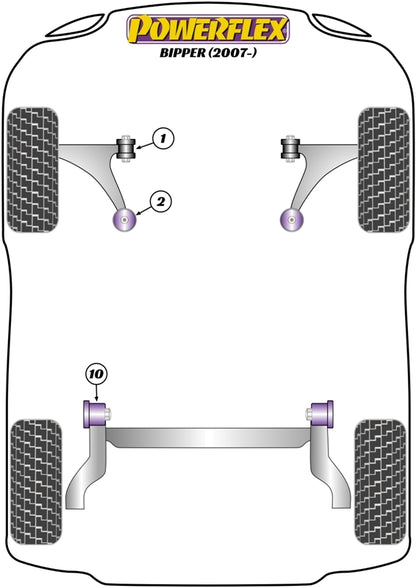 Powerflex Front Arm Rear Bush for Peugeot Bipper (07-)