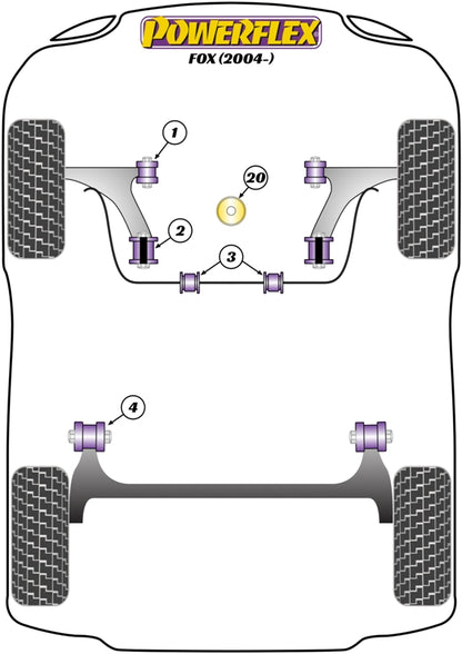 Powerflex Lower Engine Mount Large Bush (Track Use) for Volkswagen Fox