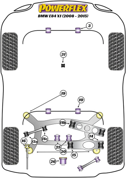 Powerflex Rear Subframe Front Raise Bush for BMW X1 E84 (08-15)