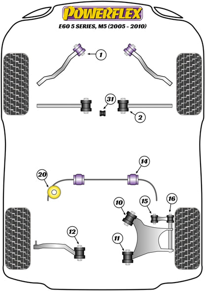 Powerflex Rear Subframe Front Mounting Bush for BMW M5 E60/E61 (05-10)