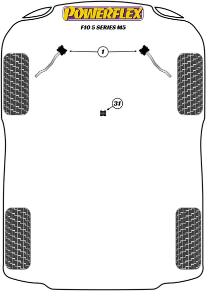 Powerflex Front Radius Arm to Chassis Bush for BMW M5 F10 (10-16)
