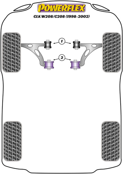 Powerflex Black Front Control Arm Rear Bush for Mercedes CLK W208/C208 (98-02)